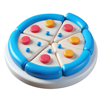 3d rendido desenho animado pizza com colorida coberturas png