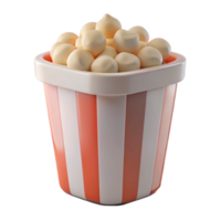 Striped Popcorn Bucket with White Kernels png