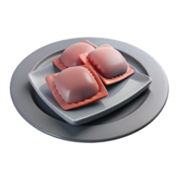 Three Ravioli on a Plate png