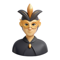 3D Render of a Person in a Costume with a Mask png