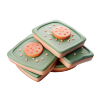 Stack of Green and Orange 3D Objects with Circles png