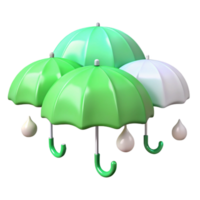Multiple Umbrellas Providing Protection with Droplets png