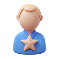 3D Cartoon Character with a Star png