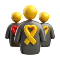 Group of People Supporting a Cause with a Heart-Shaped Ribbon png