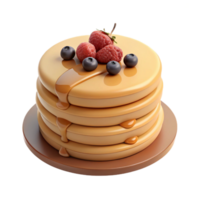 Delicious Stack of Pancakes with Syrup and Berries png