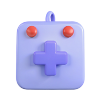Purple Game Controller with Red Buttons and Cross Pad png