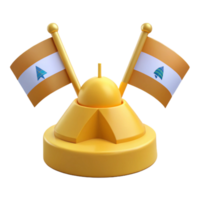 3D Render of Two Flags on a Stand png