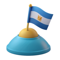 3D Render of a Flag on a Stand png