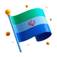 3D Render of a Waving Flag with a Symbol png
