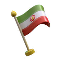3D Render of a Waving Flag with Red, White, and Green Colors png