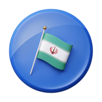 3D Render of a Green and White Flag with a Red Symbol on a Blue Circle png