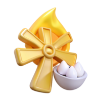 3D Render of a Gold Symbol with Eggs png