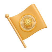 3D Render of a Flag with a Sun Design png