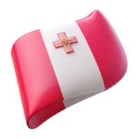 3D Rendered Flag with Red and White Stripes and a Cross png