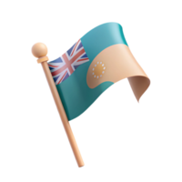 3D Render of a Waving Flag with a Union Jack and a Circle of Stars png