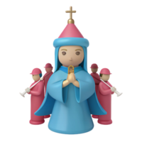 3D Render of a Religious Figure with Surrounding Figures png