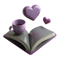 A Cup of Love and an Open Book A Romantic Concept png