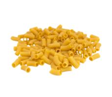 Close up of uncooked macaroni pasta on transparent background png