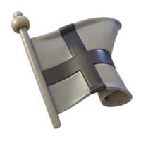 3D Render of a Flag with a Cross png