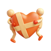 Two Figures Holding a Large Heart png