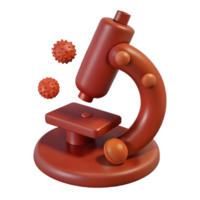 microscópio com 3d rendido vírus modelos png