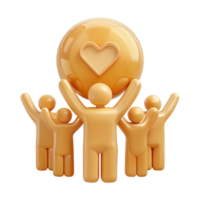Group of People Holding a Heart Symbol png