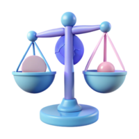 3D Rendered Scales of Justice with Cracked Globe png