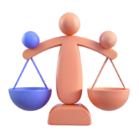 3D Illustration of a Balance Scale with Two Bowls png