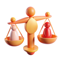 3D Render of a Scale with Two Figures png