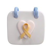 Calendar Reminder Heart with Yellow Ribbon png