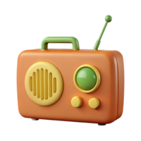 Vintage Radio Illustration 3D Retro Design png