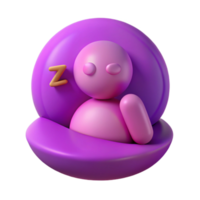 3D Render of a Sleeping Character png