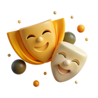 Smiling Masks 3D Render png