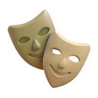 Smiling Theater Masks Symbol of Performance and Entertainment png