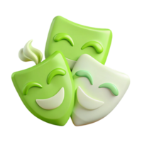 Smiling Masks 3D Render of Playful Faces png