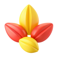 Abstract Flower Design with Red and Yellow Shapes png