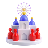 3D Render of Abstract Architecture with Domes and a Starburst png