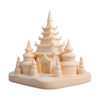 3D Render of a Fantasy Castle with Towers and a Gate png