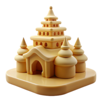 3D Model of a Yellow Pagoda Building png