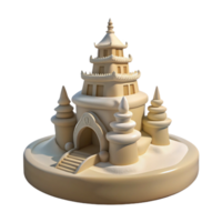 Sandcastle Building A Detailed 3D Render of a Complex Structure png