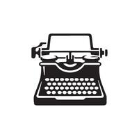 Typewriter icon set in solid style silhouette vector
