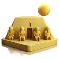 3D Rendering of Ancient Egyptian Pyramid with Statues png