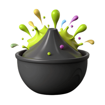 resumen 3d hacer de vistoso líquido explotando desde un cuenco png