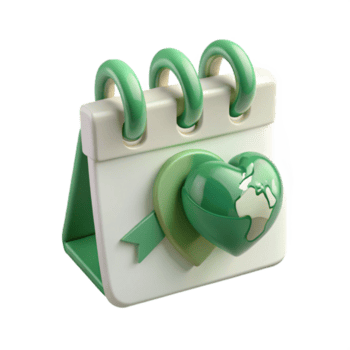 Grün Herz Kalender Nachhaltigkeit Erinnerung png