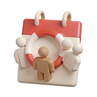 Calendar with Lifebuoy and People A Symbol of Support and Community png