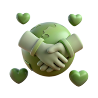 Green Earth, Handshake of Unity, Global Love, Caring for Planet png