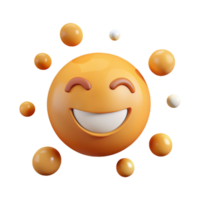 Smiling Emoji with Surrounding Bubbles png