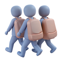Group of Students with Backpacks Walking Together png