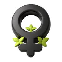 Female Symbol with Green Leaves A Visual Representation of Growth and Renewal png