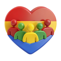 Heart Symbol with Diverse People Representing Community and Unity png